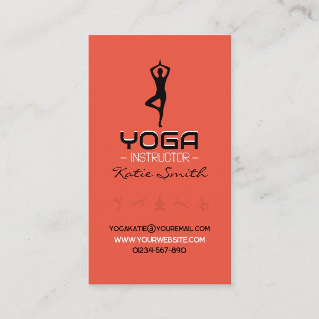 Affärskortet Yoga Teacher/Instructions Visitkort (Framsida)