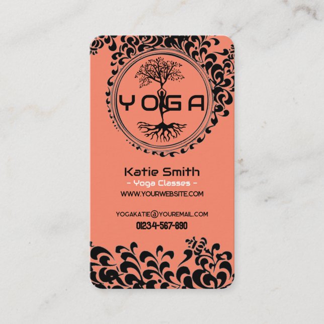Affärskortet Yoga Teacher/Instructions Visitkort (Framsida)