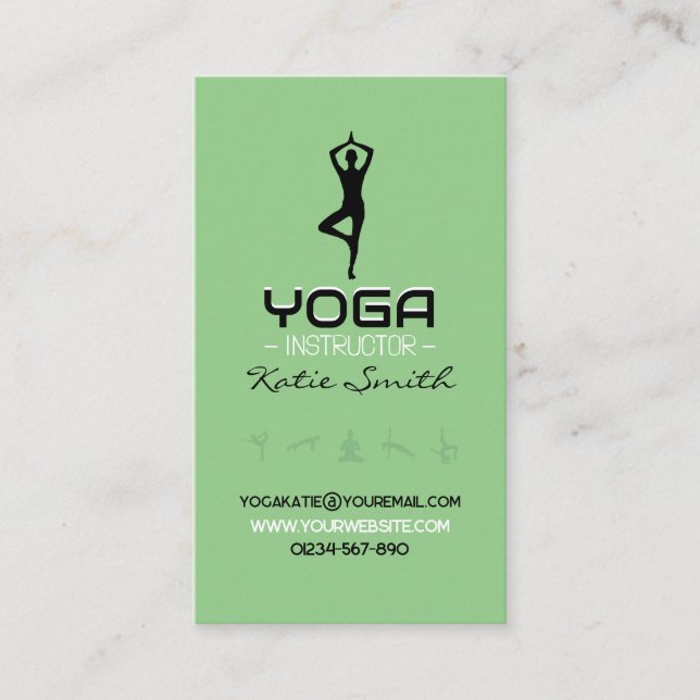 Affärskortet Yoga Teacher/Instructions Visitkort (Framsida)