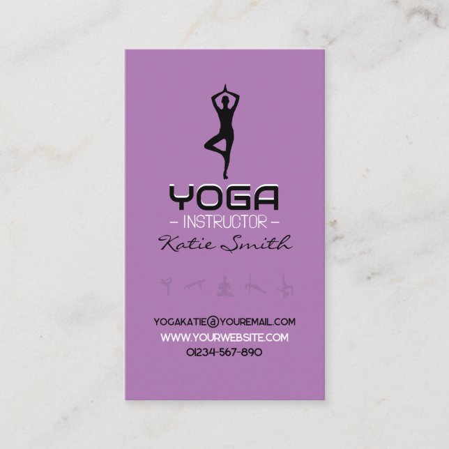 Affärskortet Yoga Teacher/Instructions Visitkort (Framsida)