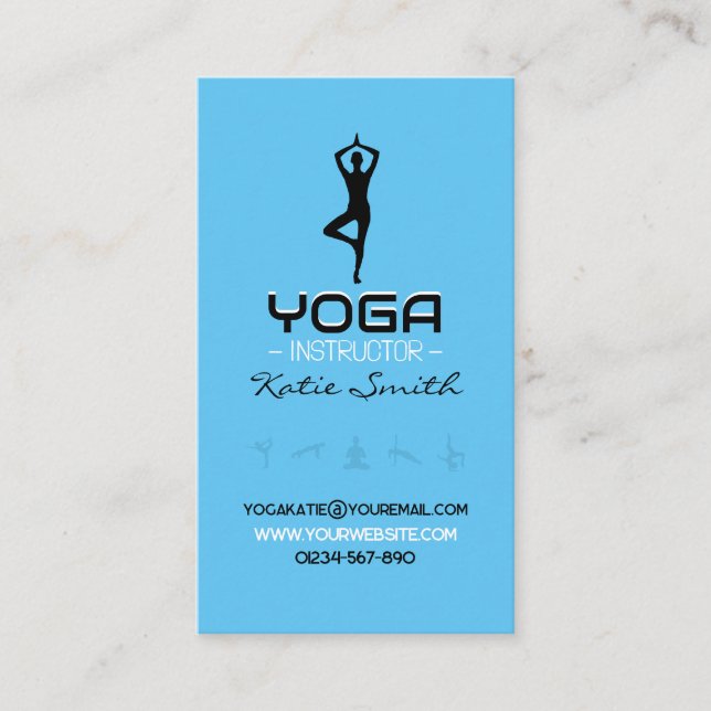 Affärskortet Yoga Teacher/Instructions Visitkort (Framsida)