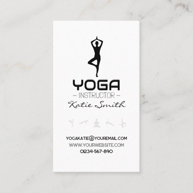 Affärskortet Yoga Teacher/Instructions Visitkort (Framsida)