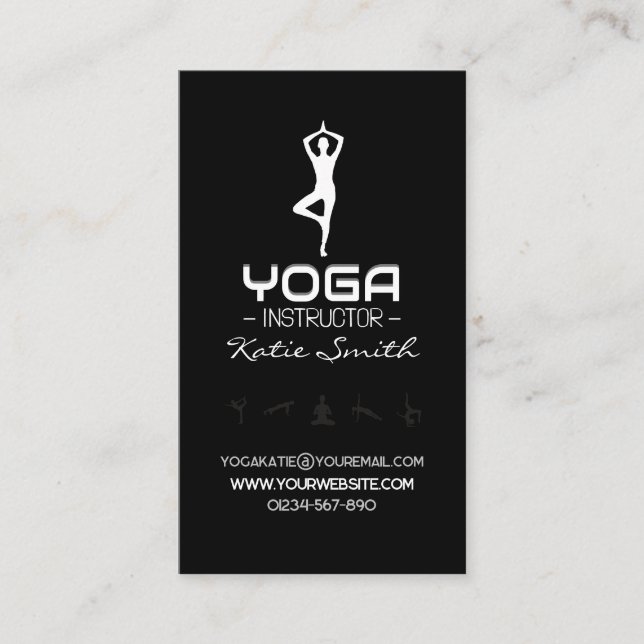 Affärskortet Yoga Teacher/Instructions Visitkort (Framsida)