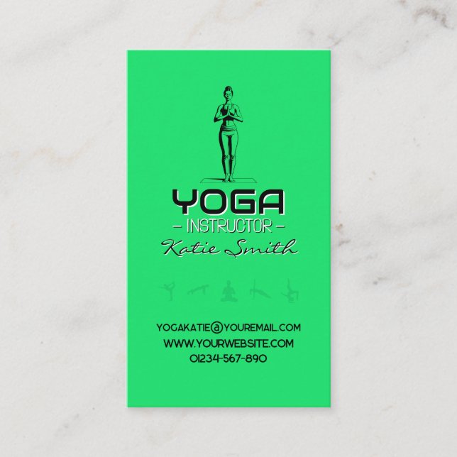 Affärskortet Yoga Teacher/Instruktör Visitkort (Framsida)