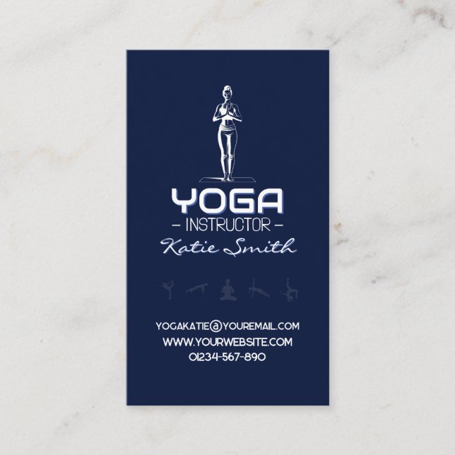 Affärskortet Yoga Teacher/Instruktör Visitkort (Framsida)