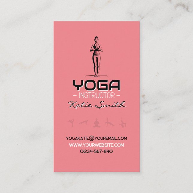 Affärskortet Yoga Teacher/Instruktör Visitkort (Framsida)