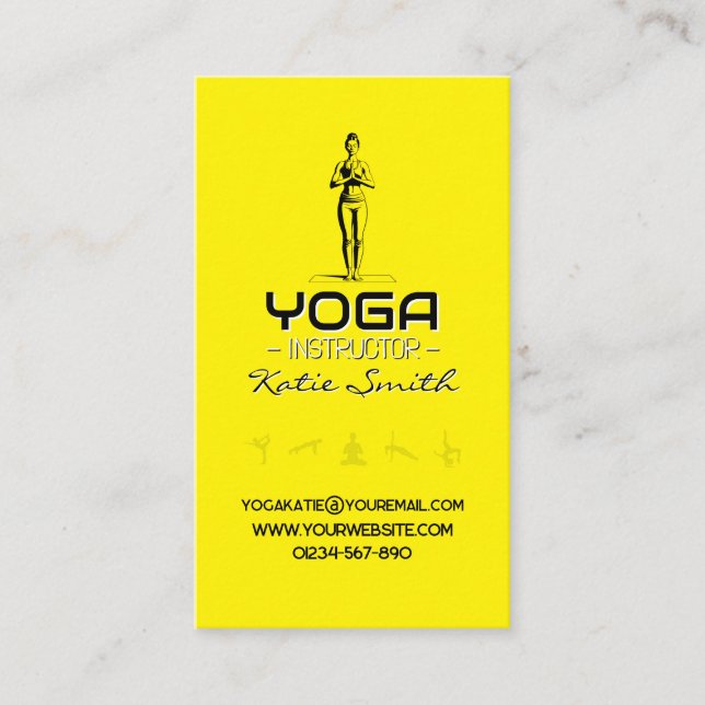 Affärskortet Yoga Teacher/Instruktör Visitkort (Framsida)