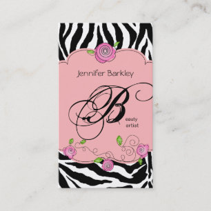 Affärskortet Zebra Ro Salon Baby Rosa Visitkort