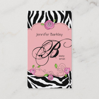 Affärskortet Zebra Ro Salon Baby Rosa Visitkort