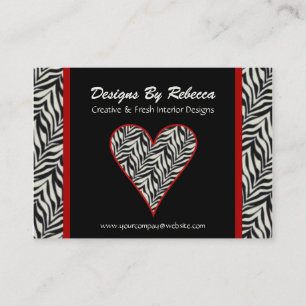 Affärskortet Zebra tryck Heart Visitkort