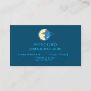 Affärskortet Zodiac Astrology Måne och Stars Visitkort