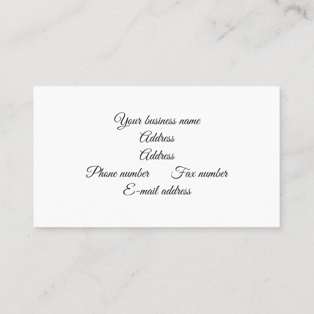 Affärskortets fot visitkort (Baksida)