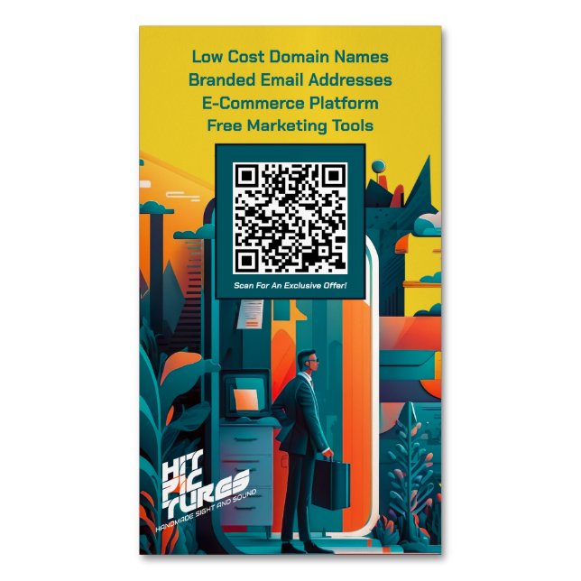 Affärskortets Magnet-uppsättning med kampanjkort Magnetiska Visitkort (Framsida vertikal)