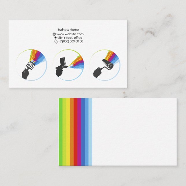 Affärskortets målararbete visitkort (Fram/baksida)