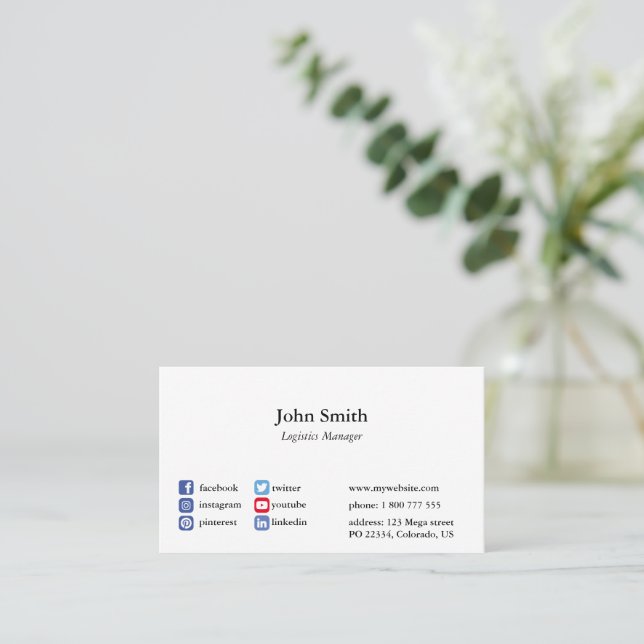 Affärskortets minimalistiska professionell visitkort (Stående Fram)