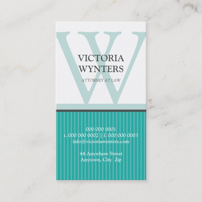 AFFÄRSKORTETS moderna inledande monogram Visitkort (Framsida)