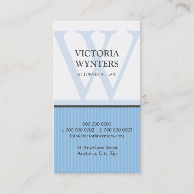 AFFÄRSKORTETS moderna inledande monogram Visitkort (Framsida)