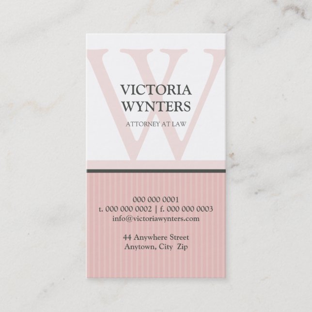 AFFÄRSKORTETS moderna inledande monogram Visitkort (Framsida)