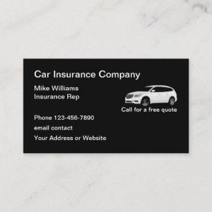 Affärskortmall för Auto Insurance Services Rep Visitkort
