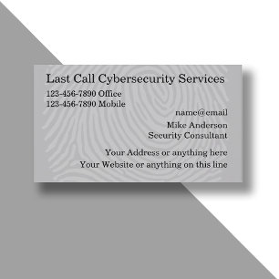 Affärskortmall för Cybersecurity Services Visitkort