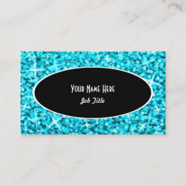 Affärskortmall för Glitz Blue Black Oval Visitkort