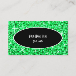 Affärskortmall för Glitz Grönt Black Oval Visitkort