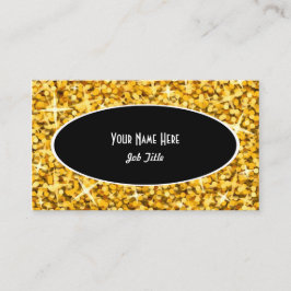 Affärskortmall för Glitz "Guld" Black Oval Visitkort