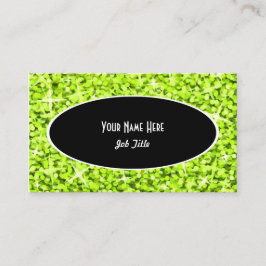 Affärskortmall för Glitz Lime Black Oval Visitkort