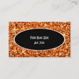 Affärskortmall för Glitz Orange Black Oval Visitkort