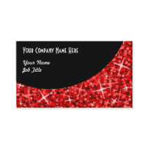 Affärskortmall för Glitz Red Black Curve