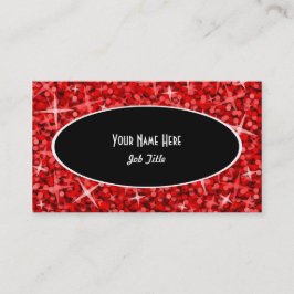 Affärskortmall för Glitz Red Black Oval Visitkort