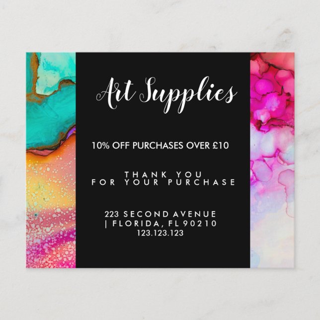 Affärskuponderbjudande marknadsföring ny adress an flygblad (Framsidan)