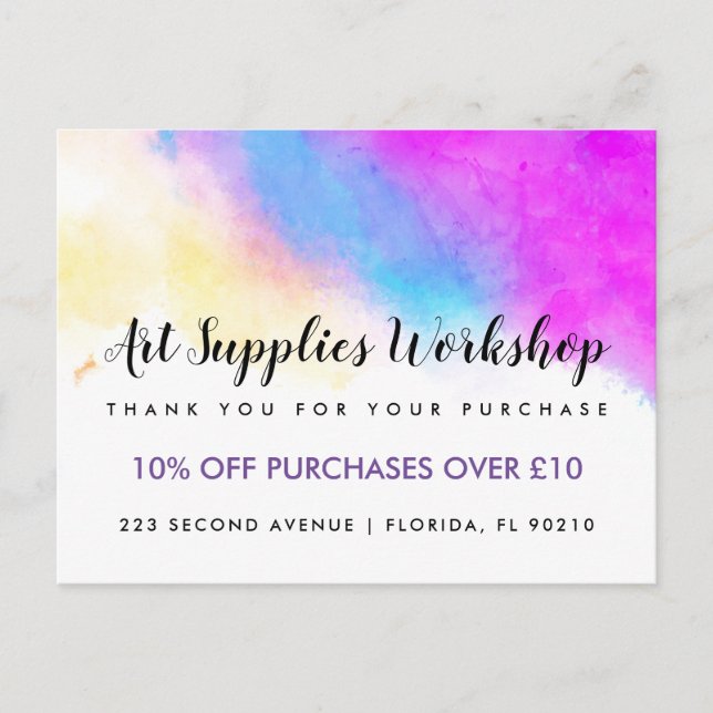 Affärskuponderbjudande marknadsföring ny adress meddelande vykort (Framsida)