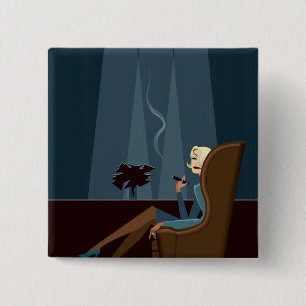 Affärskvinna som röker cigarren knapp