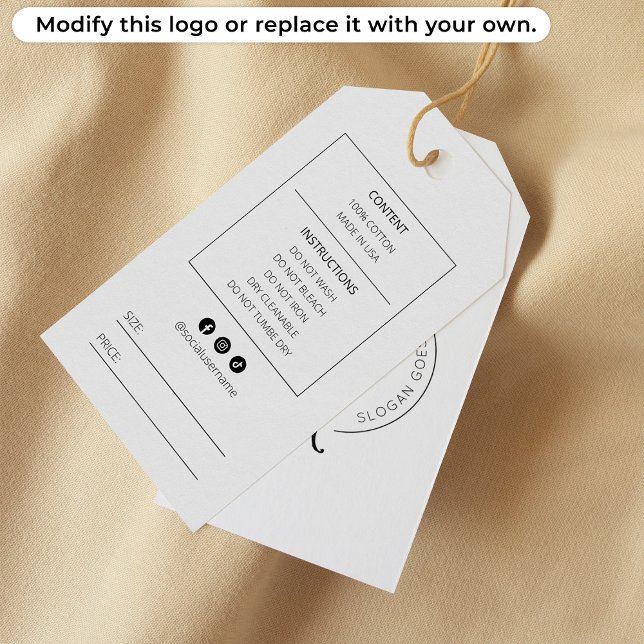 Affärslogo Anpassad Monogram Kläder Hängande Märke Presentetikett (Skapare uppladdad)