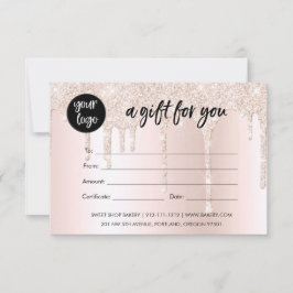 Affärslogotyp Rosabränd glitterpresentcertifikat