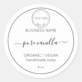 Affärsmall för enkel minimalistisk tvålsetikett runt klistermärke