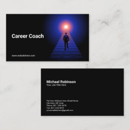 Affärsman klättrar i Trappor | koncept | Konceptue Visitkort