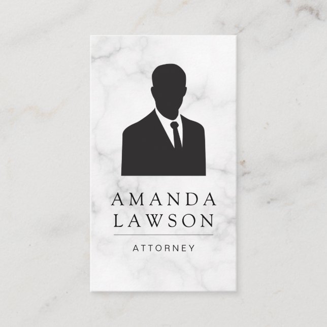 Affärsman Kostym och Tie/Marble Tidsbeställning Kort (Framsida)