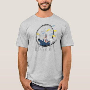 Affärsman på Roller Underlägg med Calculator T Shirt