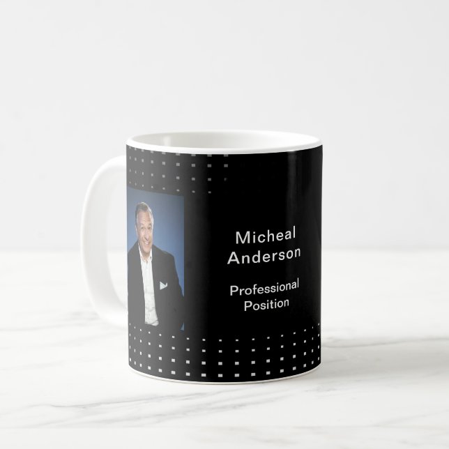 Affärsman Professionell Modern Photo Black Kaffemugg (Framsida vänster)