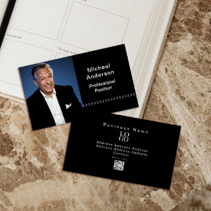 Affärsman Professionell Modern Photo Black Visitkort