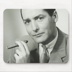 Affärsman som röker cigarren musmatta