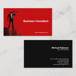 Affärsman Telescope Cliff | koncept | Röd Visitkort