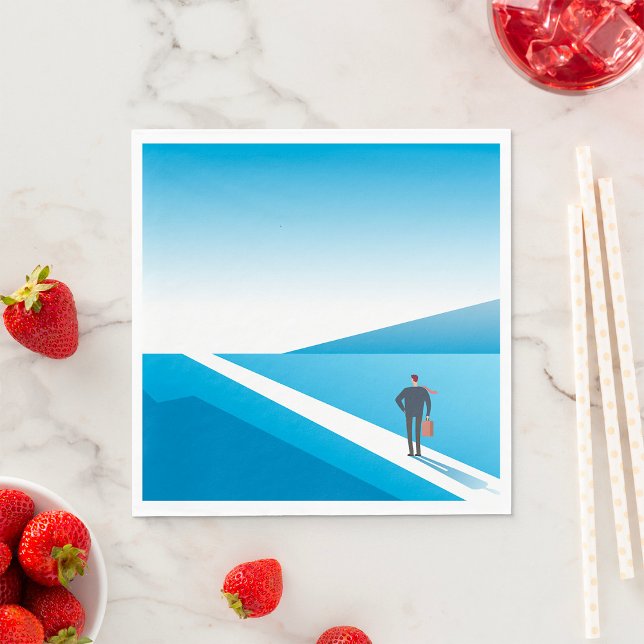 Affärsman Tittar mot framtida Väg Pappersservett (Skapare uppladdad)