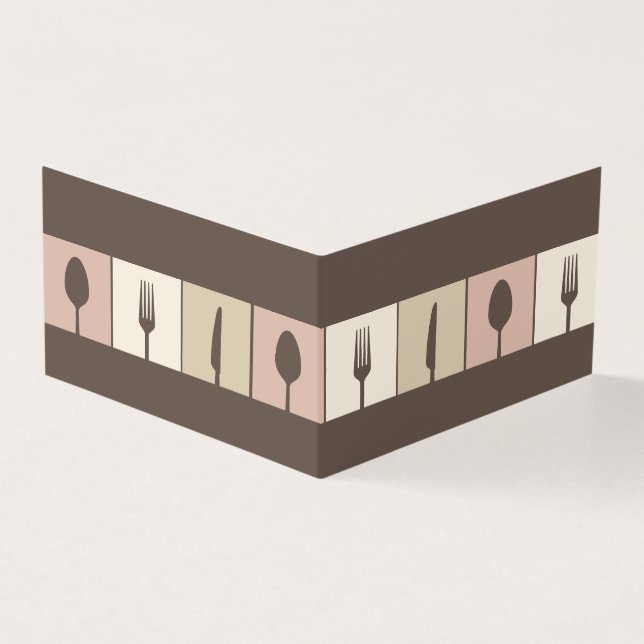 Affärsmappade Tält-kort för restauranger Visitkort (Utsida)