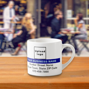 Affärsmärke med blå markering på Espresso Mugg Espressomugg