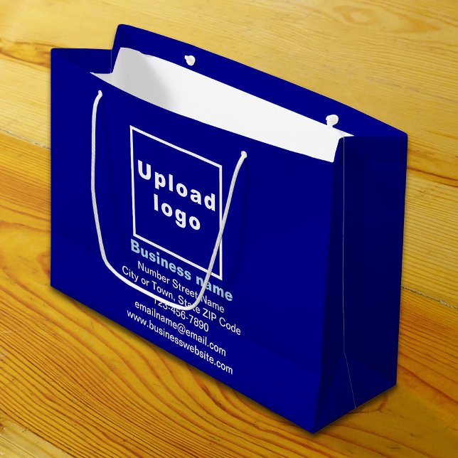 Affärsmärke på Blue Large Storlek Gift Bag (Build brand name awareness. Your business brand on blue large gift bag.)
