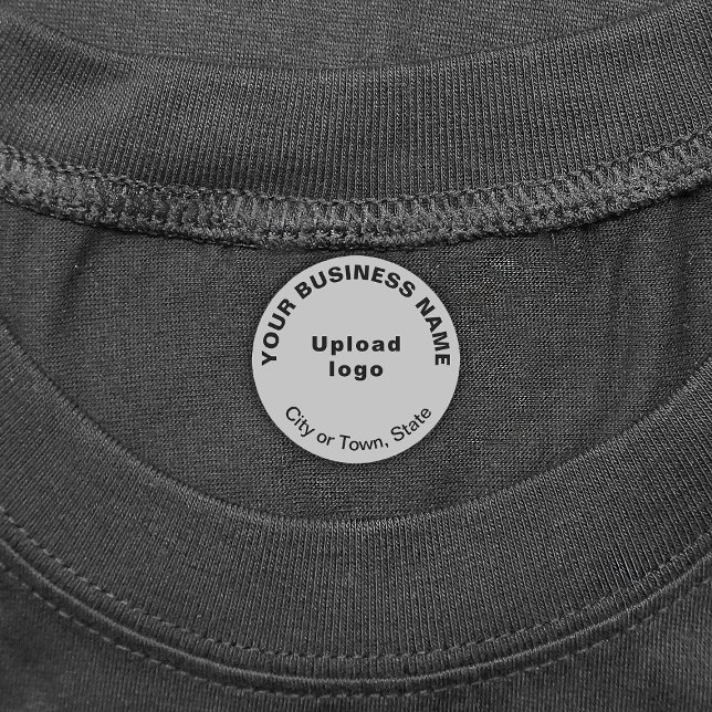 Affärsmärke på Grått Circle Järn på etikett (Gray round iron on label with your business brand)