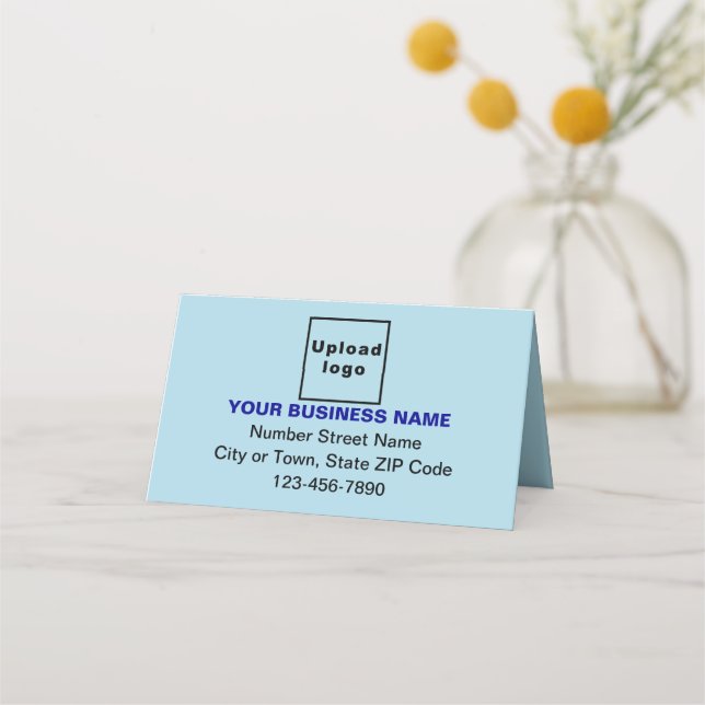 Affärsmärke på liten, blå, mappad placeringskort (Framsida)